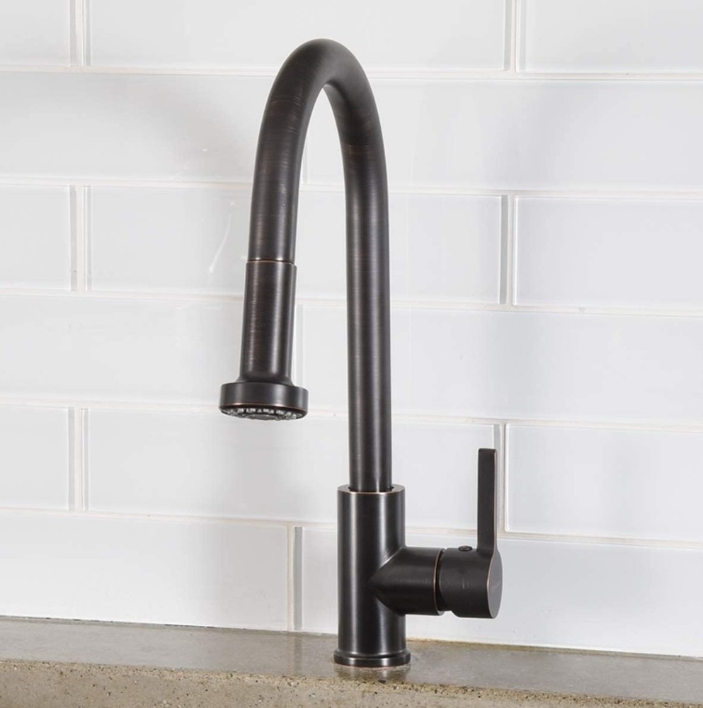 Single Handle Pull-Down Kitchen Faucet Oil Rubbed Bronze Pull Down With Sprayer
