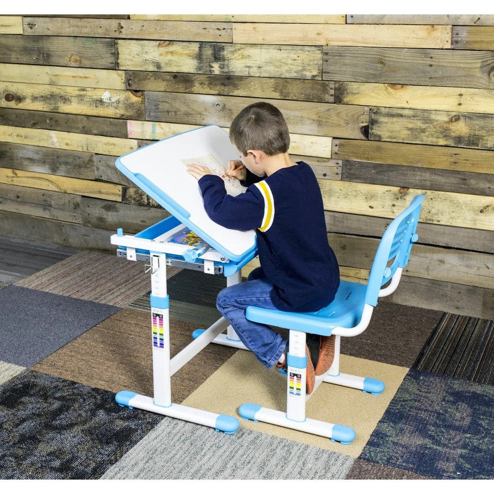 kids adjustable height study desk and chair