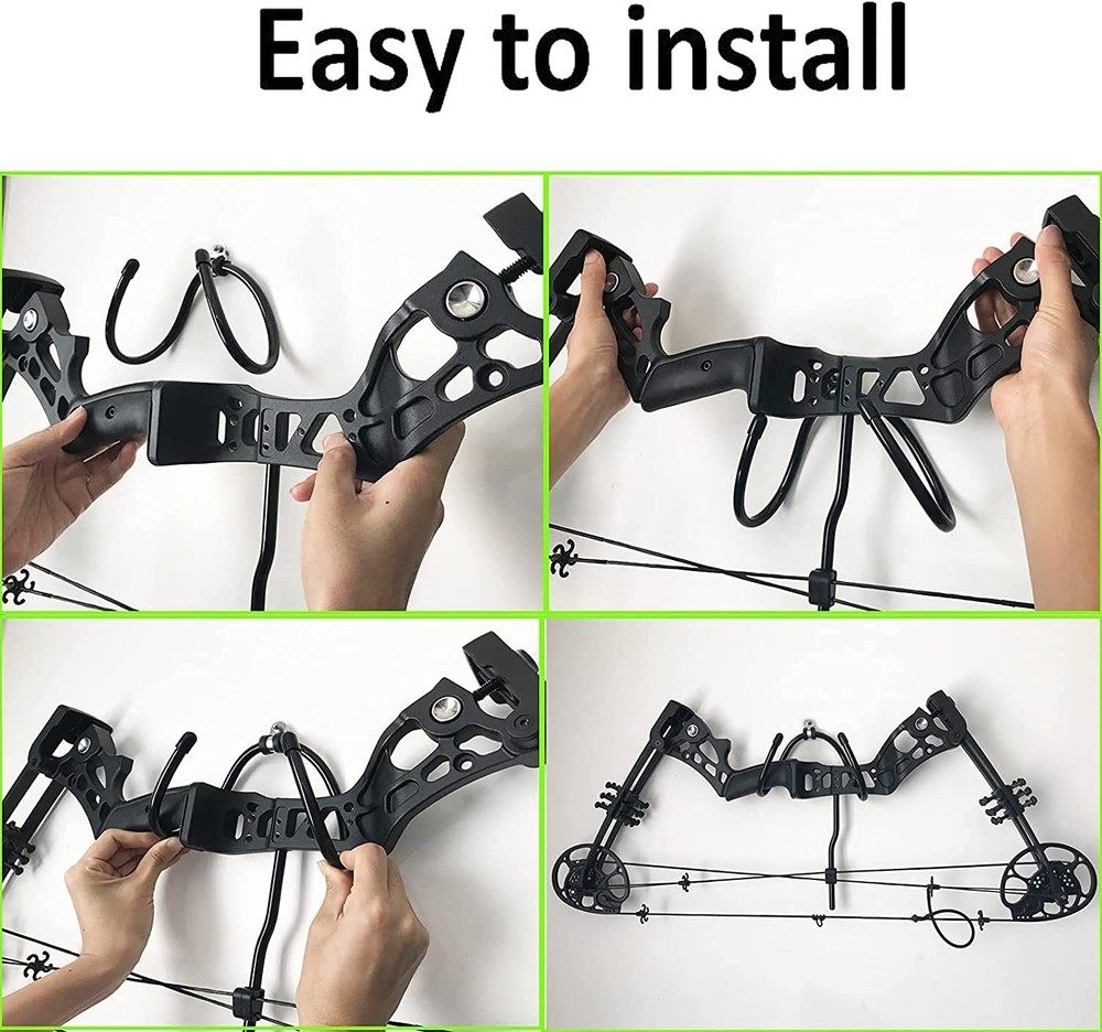4 Pack Universal Bow Display Brackets Wall Hanger Hook Mount Storage Rack to
