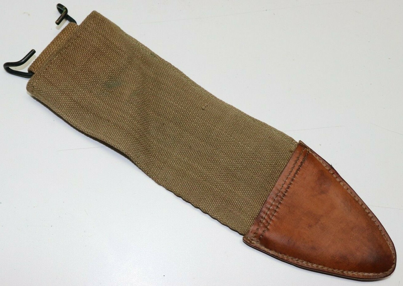 WWI US Tan/khaki Canvas Bolo sheath cover w 1910 belt hanger each E1150