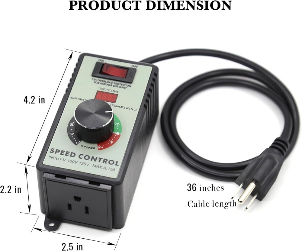 4000W AC Motor Speed Controller 110-120V 15A Voltage Regulator Variable Switch