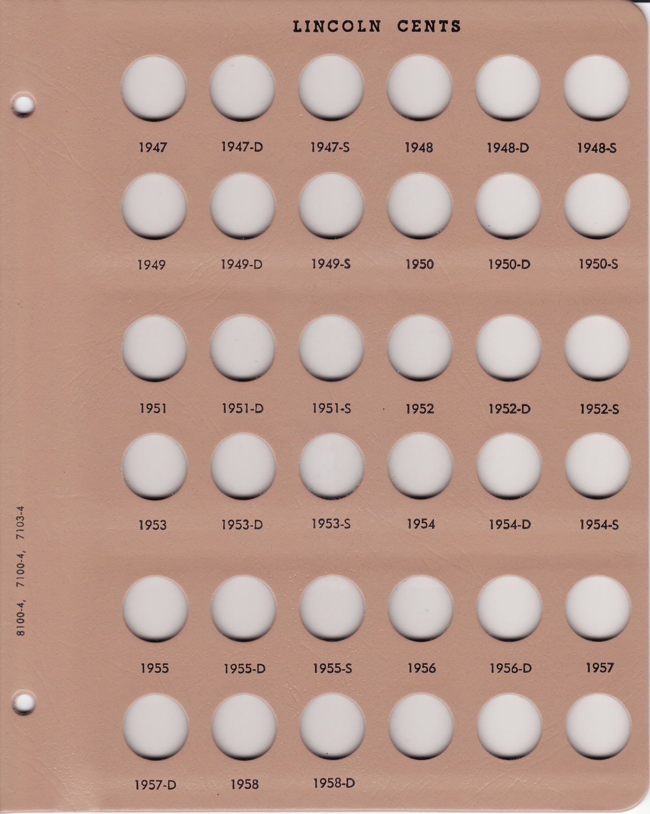 Dansco Album For US Lincoln Cent Coins 1909-1958 S D Set Collection 7103 New