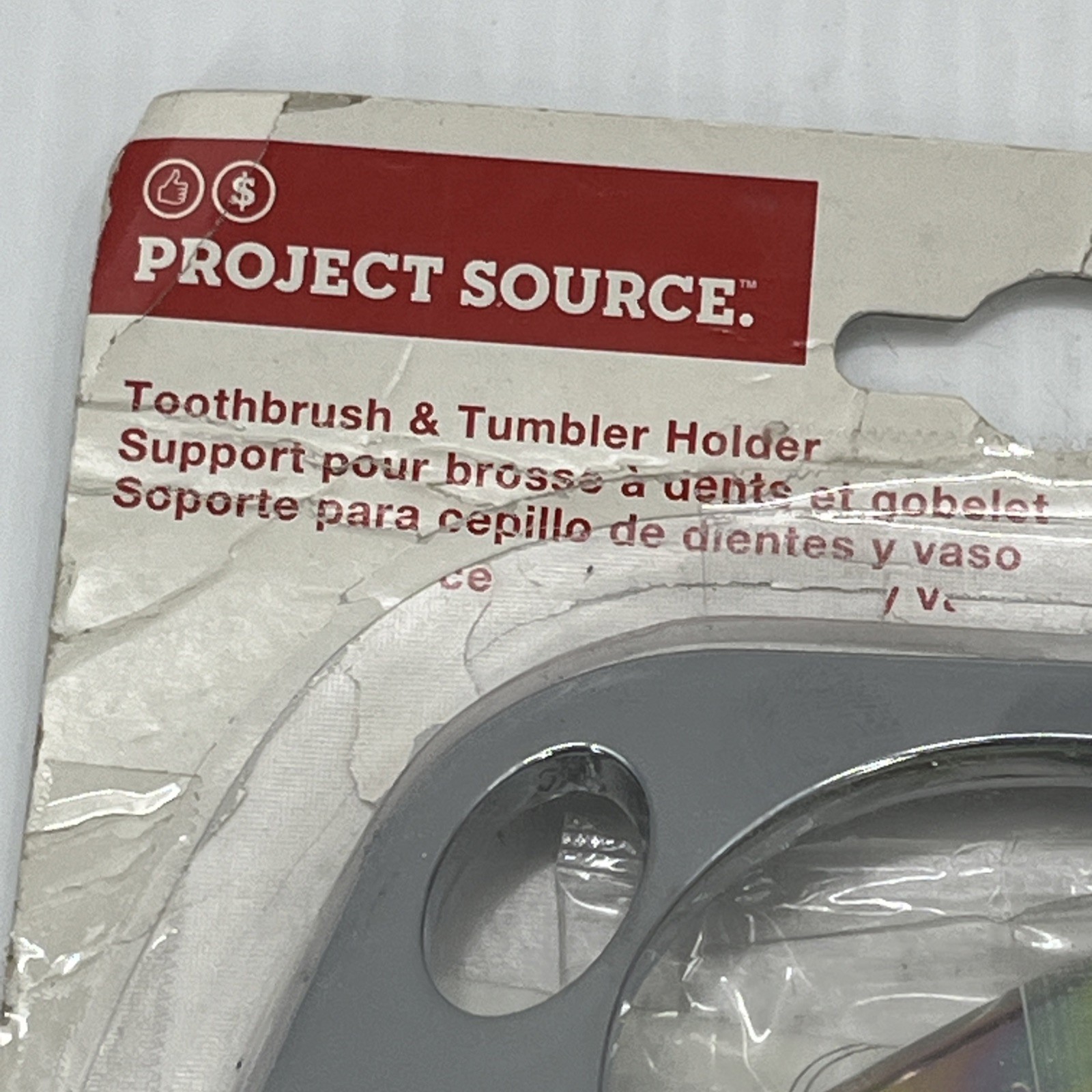 Project Source Seton Chrome Toothbrush and Tumbler Holder Bathroom 0033741 {27}.