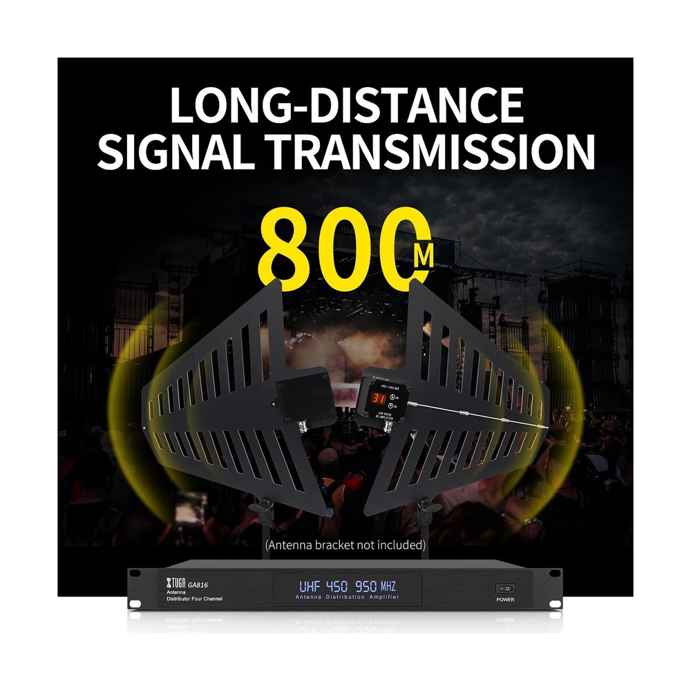 XTUGA GA816 UHF Wireless Antenna Distribution System with Paddle, 360°Activ