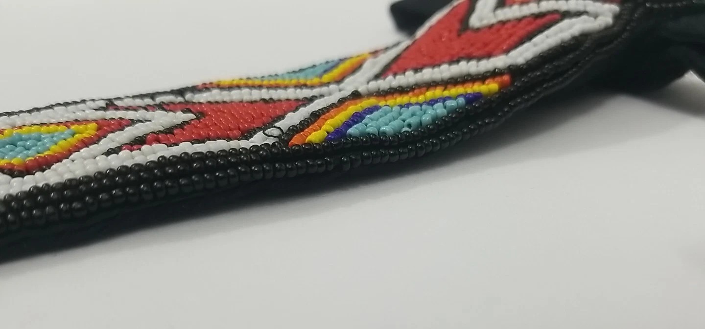 NATIVE AMERICAN INDIAN NECKTIE Beaded Tie Seed Bead Aztec Southwestern Design