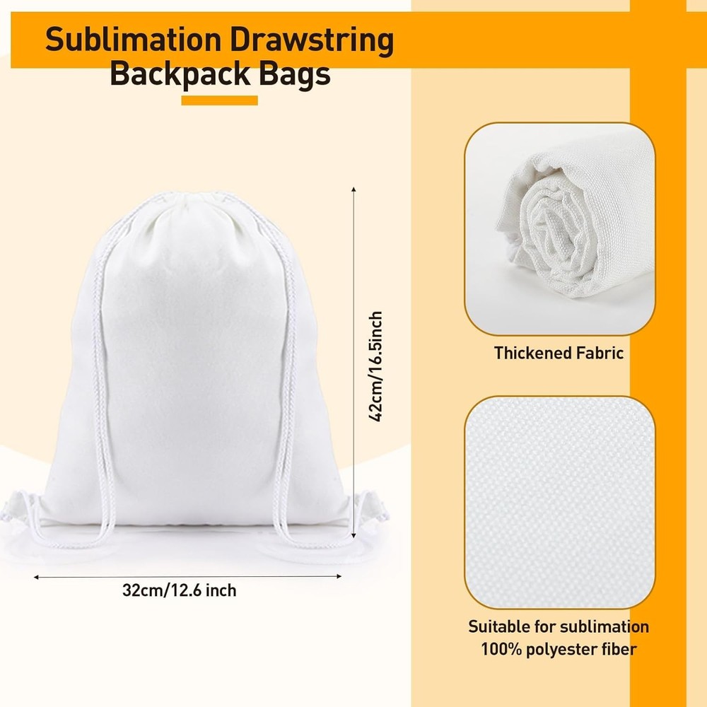 Sweetude 30 Pack Sublimation Drawstring Bags Bulk Polyester Bag...