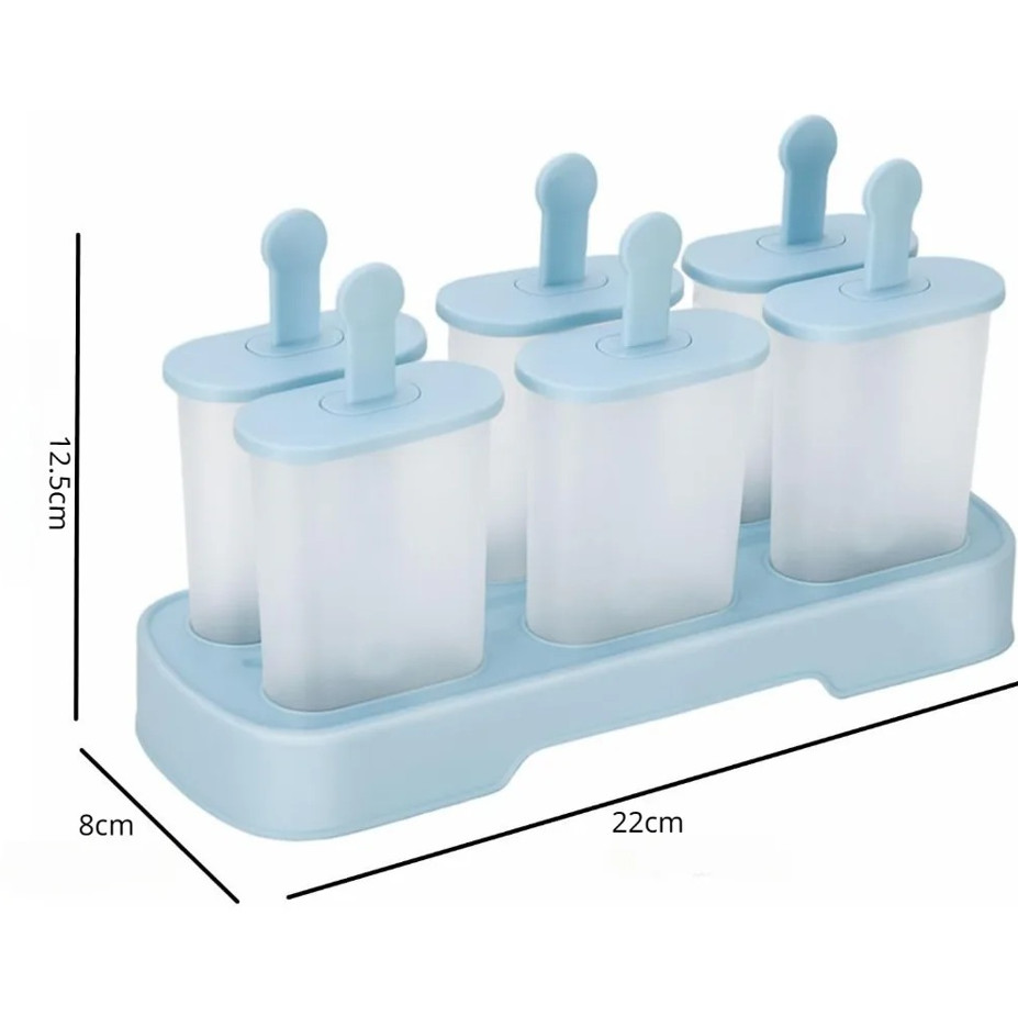 6pcs Popsicle Molds Ice Cream Maker BPA-Free Easy Release Ice Pop Tray