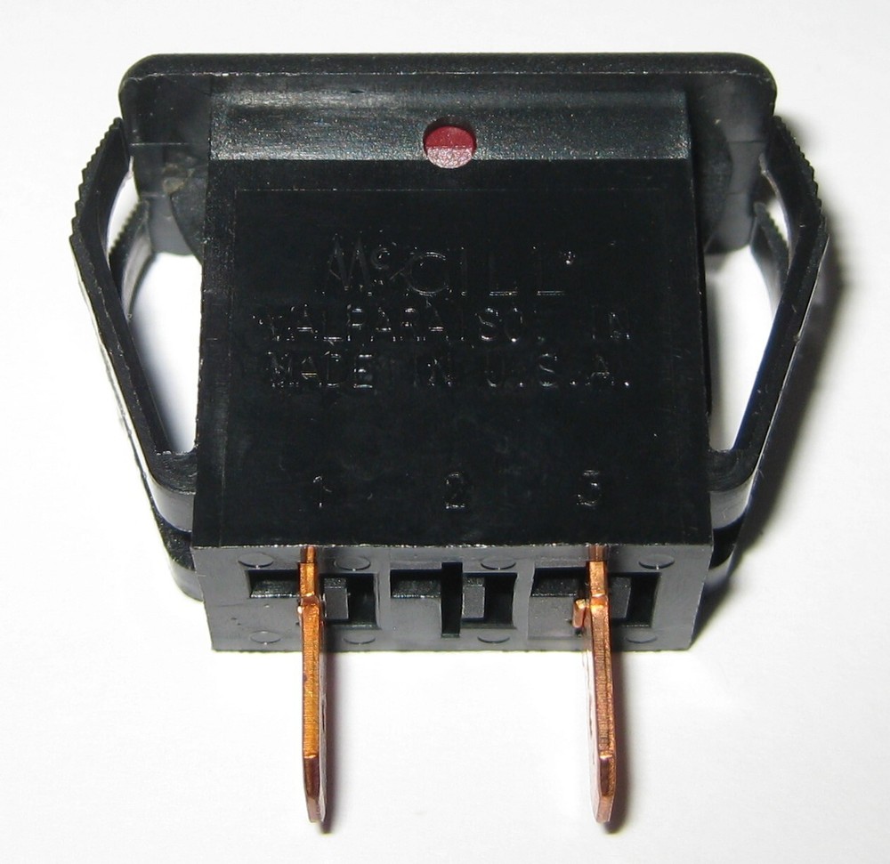 Red Rectangular Panel Mount Neon Indicator McGill Light - 125V - .25" Terminals