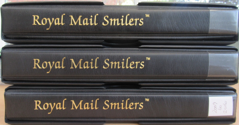3 ROYAL MAIL SMILERS SHEETS 4 RING ALBUMS 100+ PAGES / LEAVES EMPTY + SLIPCASE