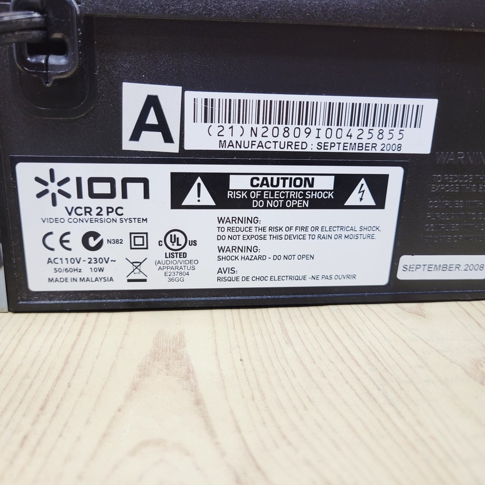 ION VCR 2 PC VHS Video to Computer Conversion System Digital Transfer NOSOFTWARE