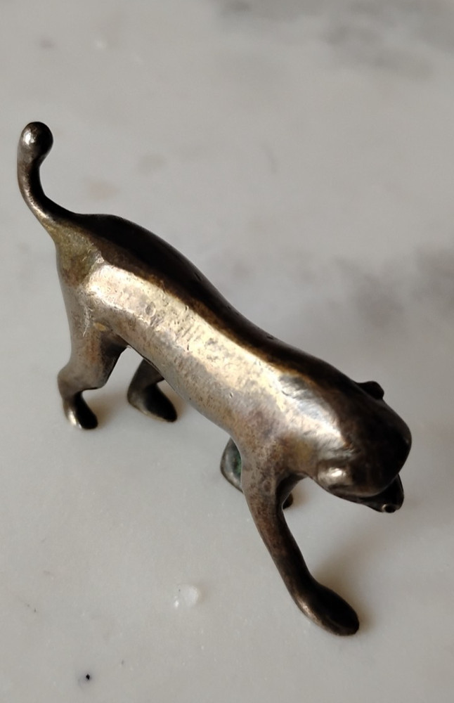 CHARMING ANTIQUE SOLID SILVER MONKEY MINI FIGURINE 2 inches wide