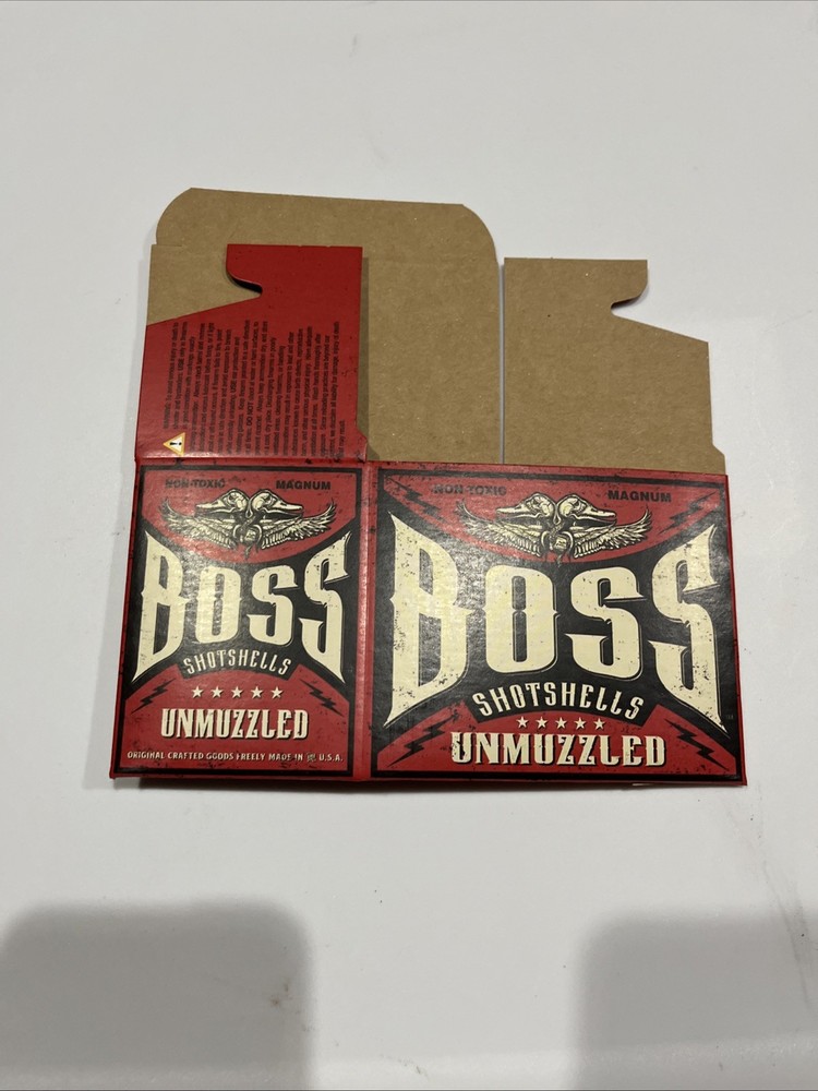 BOSS UNMUZZLED SHOTSHELL EMPTY BOX SHOTGUN AMMO
