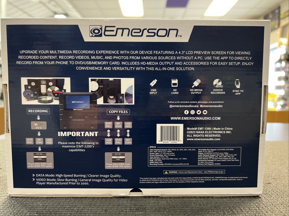 Emerson Multi Function Media Recorder