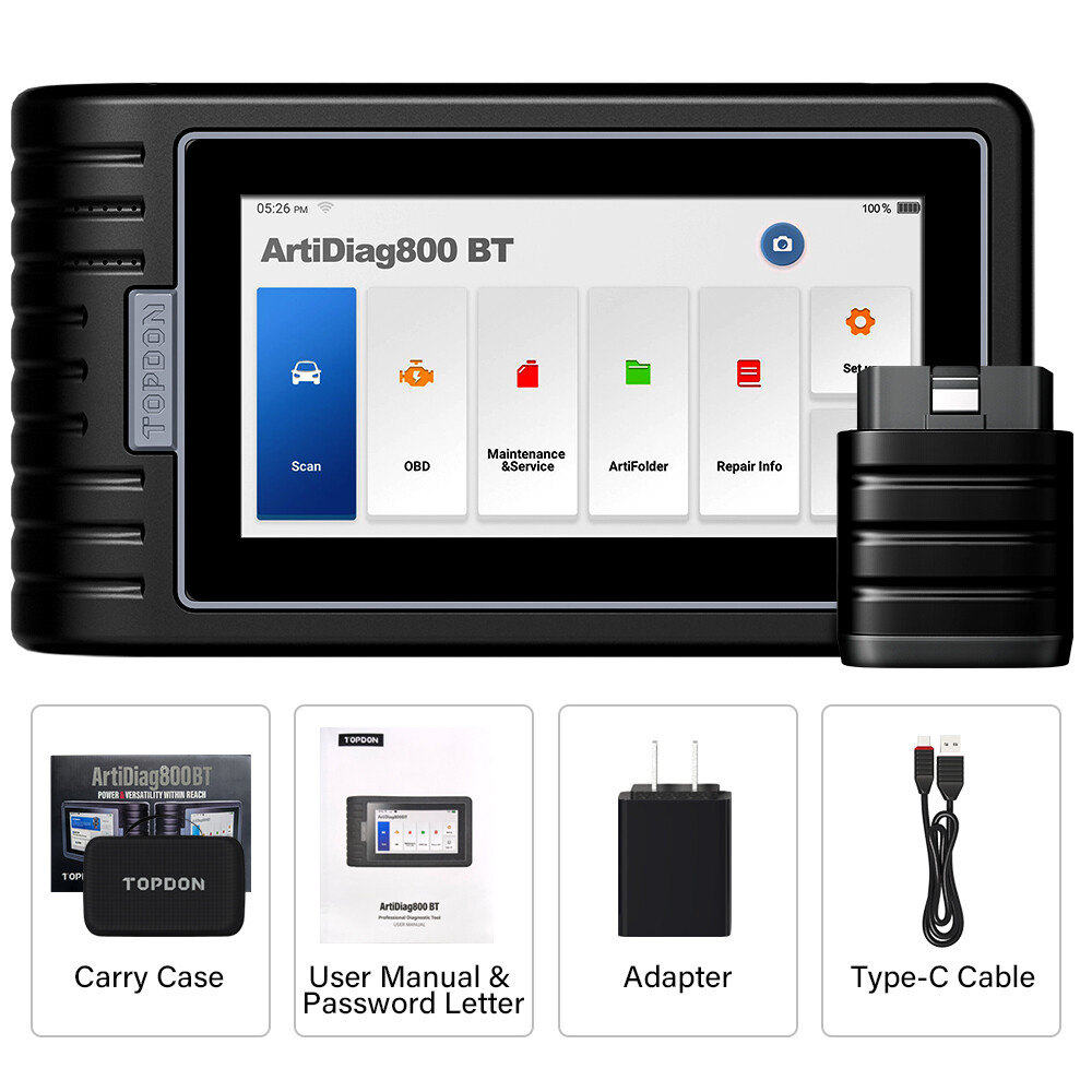 TOPDON ArtiDiag800BT OBD2 Scanner Car Diagnostic Tool K!ey Coding All System