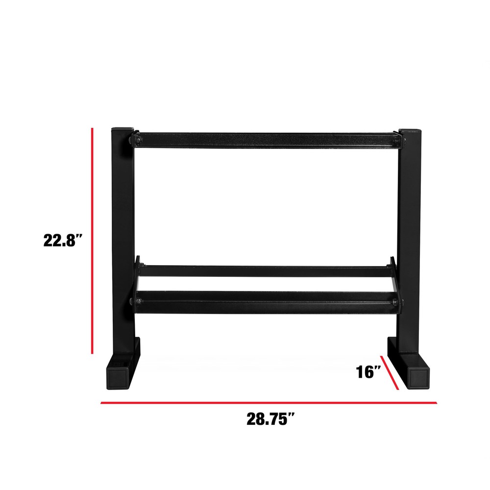 24 in. Two-Tier Dumbbell Rack, Black
