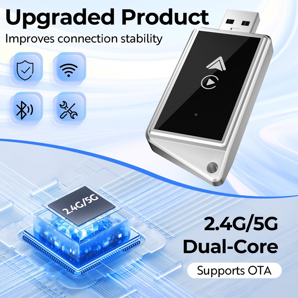 USB Wireless CarPlay Adapter Android Auto Wireless Adapter for iPhone Android