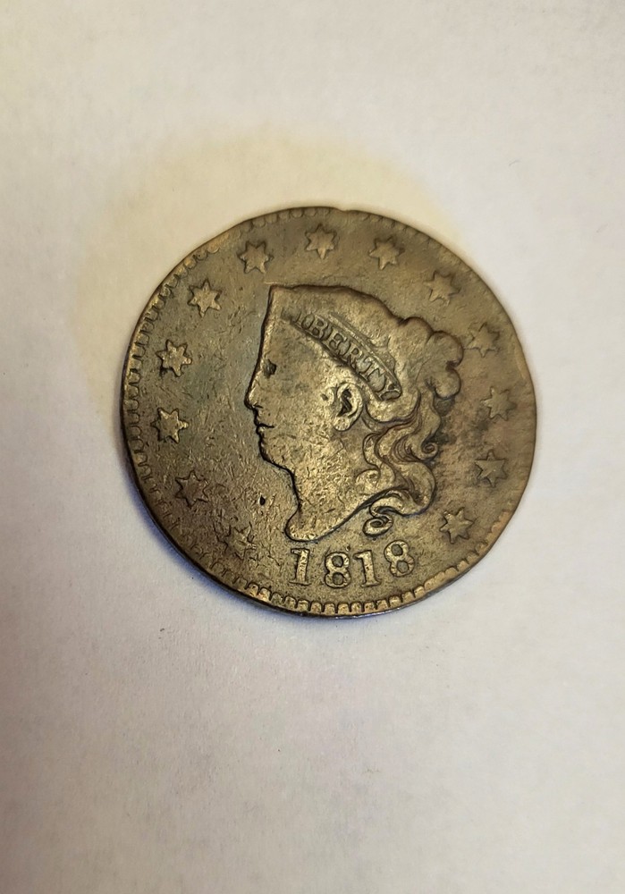 1818 Brown Coronet Head Large Cent US