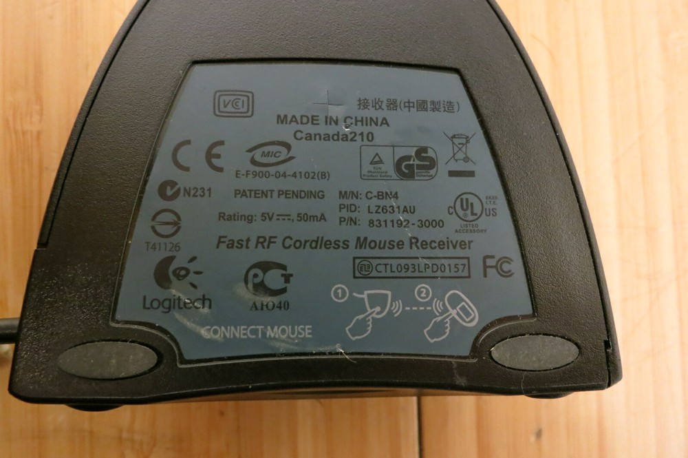 Logitech C-BN4 Fast RF Cordless Mouse Receiver 831192-3000 USB