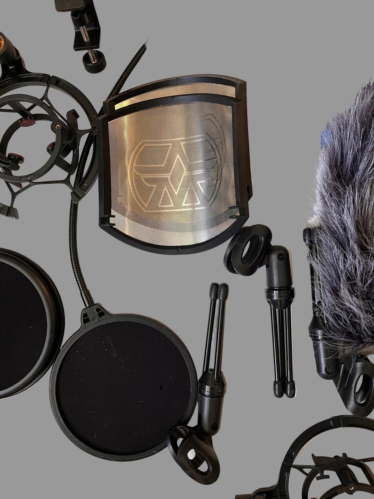 Microphone Accessories Bundle – Pop Filters, Desktop Stands & Cables