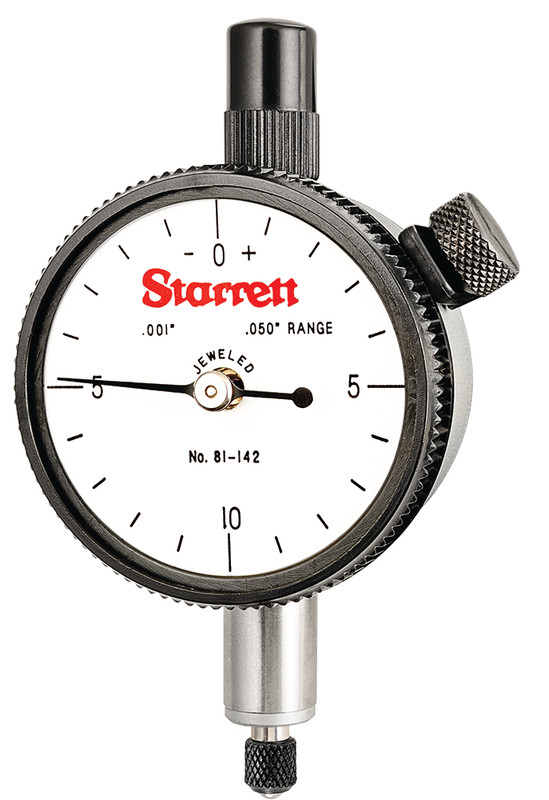 Starrett 81-142J Dial Indicator 0-.050" Range, 0-10-0 Balanced Dial