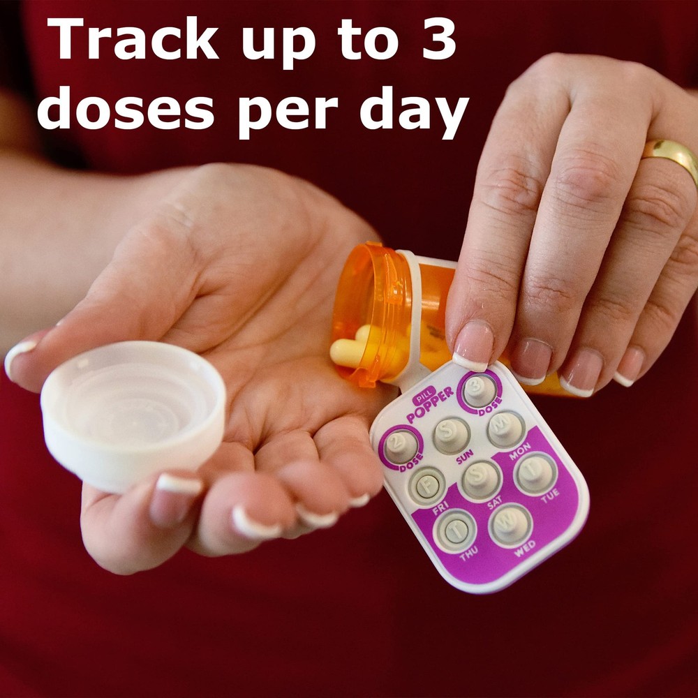 Pill Popper - Memory Aid Medication Dose Tracker 2 Pack