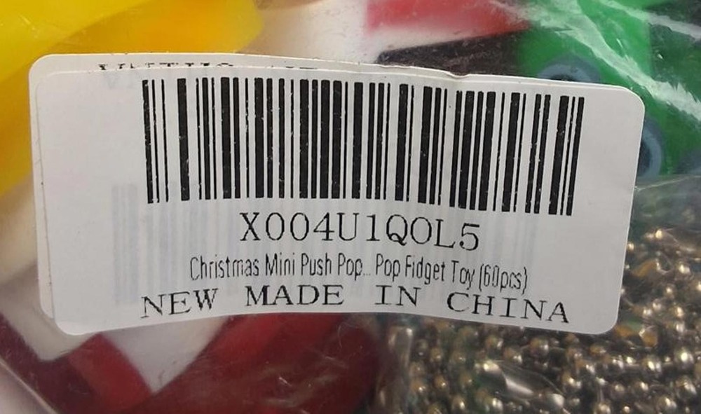 Christmas Mini Push Pop Fidget Toy Set 60 Pcs.