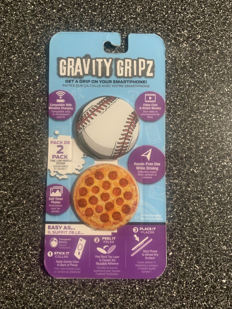 Retrack Gravity Gripz 2-Pack Set - Baseball & Pizza