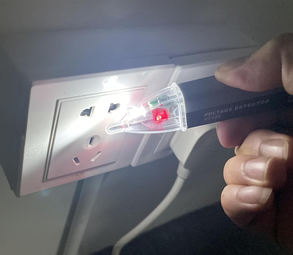 Portable Voltage Detection Tool - Non-Contact, LED Flashlight, 60V-1000V Range