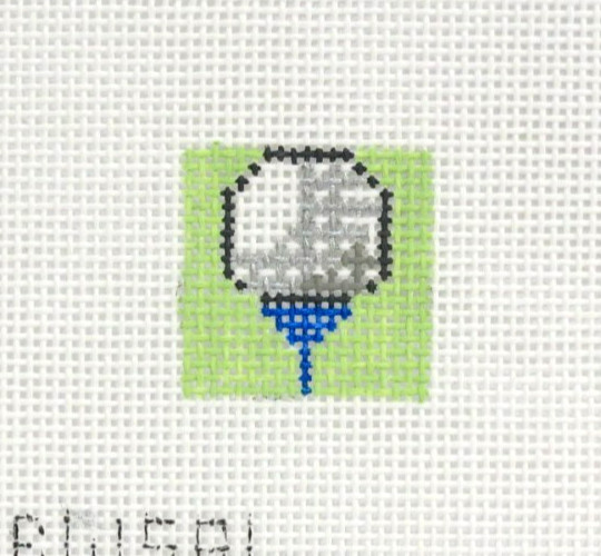 Blue Waters Mini Square Golf Ball Tee Handpainted Needlepoint Canvas