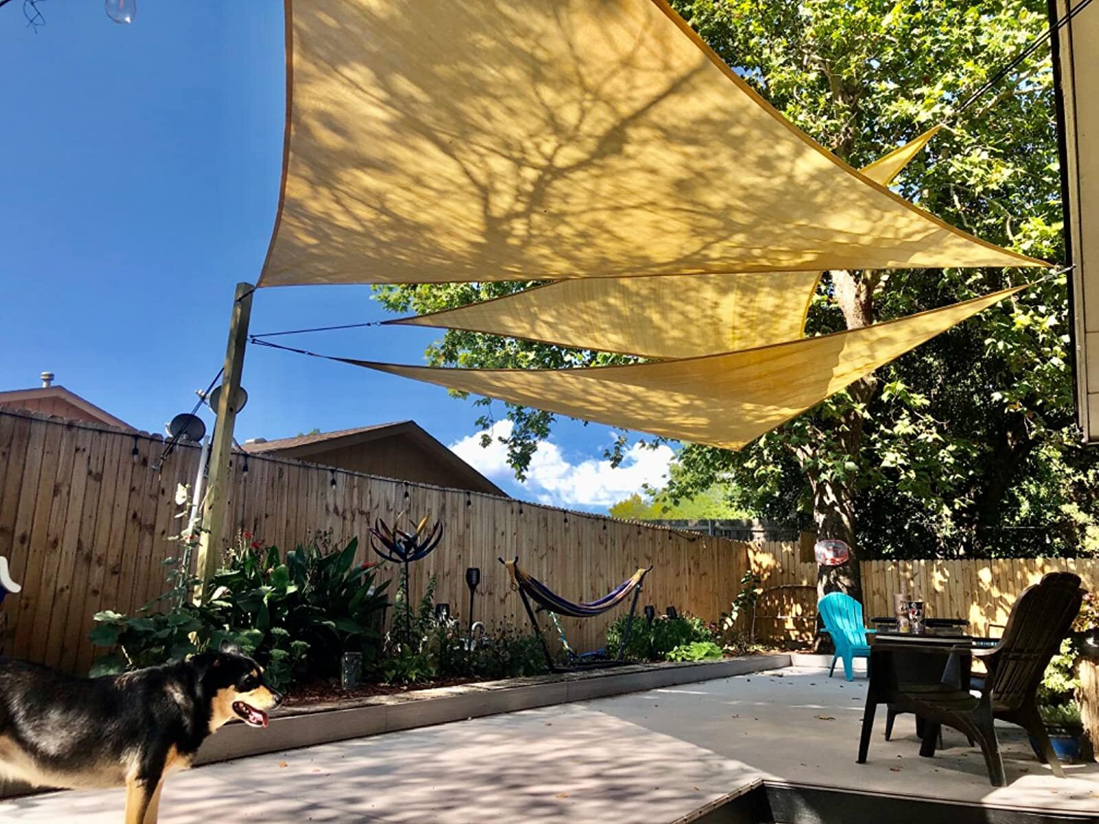 Sun Shade Sail Triangle Canopy Cover UV Block Sunshade Yard Deck Patio Outdoor