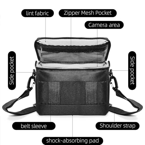 Compact Camera Bag – Stylish, Shockproof, Versatile Shoulder Case for Black
