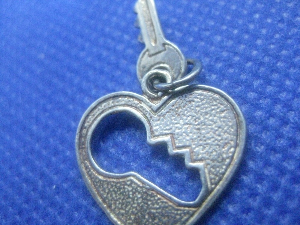 Sterling Silver Key with Keyhole Charm