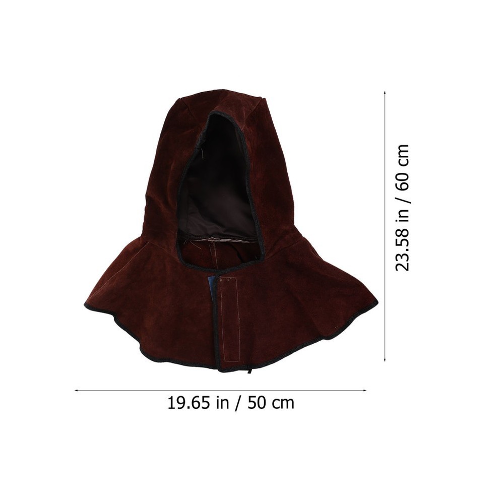 Welding Protective Cap Cowhide Hood with Neck Drape for Work