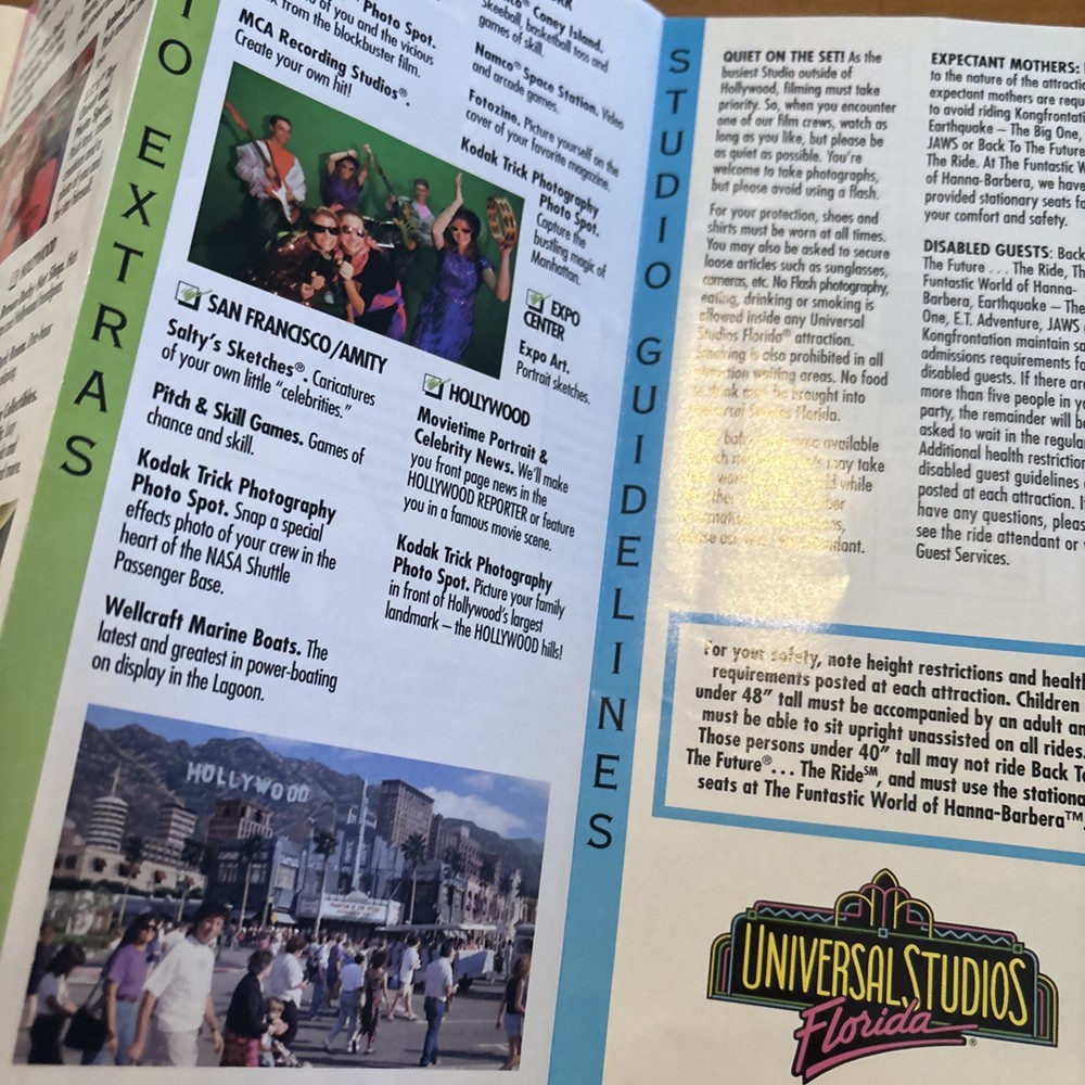 RETRO 1982 Universal Studios Florida OFFICIAL STUDIO GUIDE BROCHURE EX FS