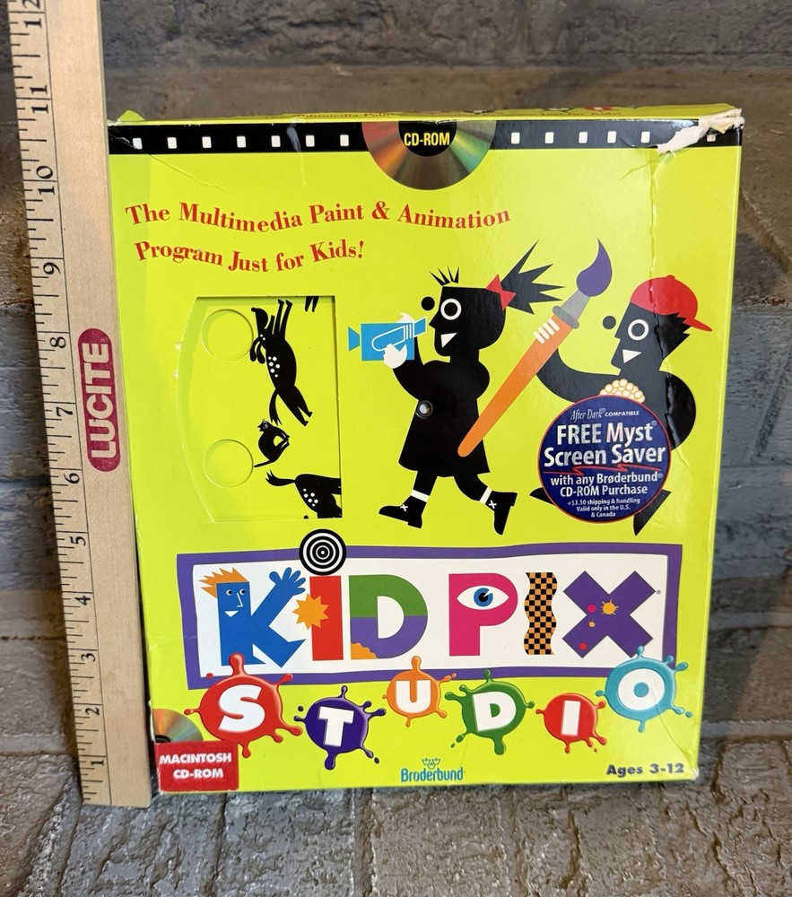 Kid Pix 2 Mac Floppy with Inserts + Kid Pix Studio Big Box *Read Description*