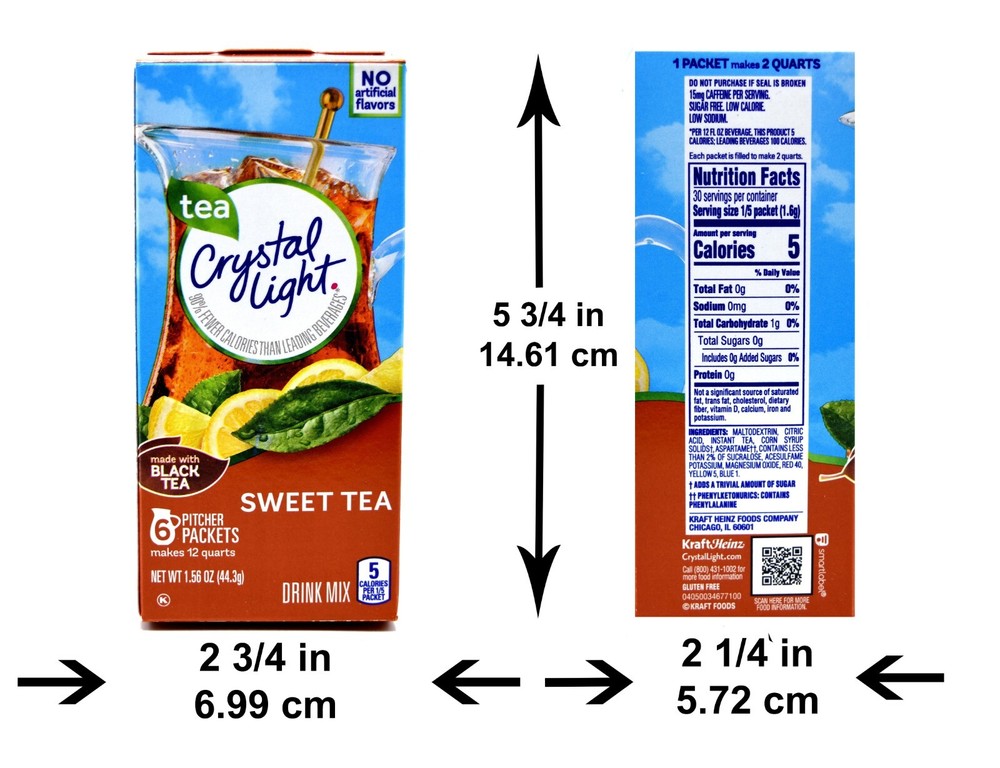 8 12-Quart Boxes Crystal Light Sweet Tea Drink Mix