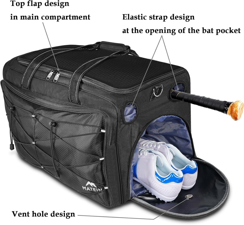Durable Baseball Catchers Duffle Bag with Adjustable Straps & Compartments