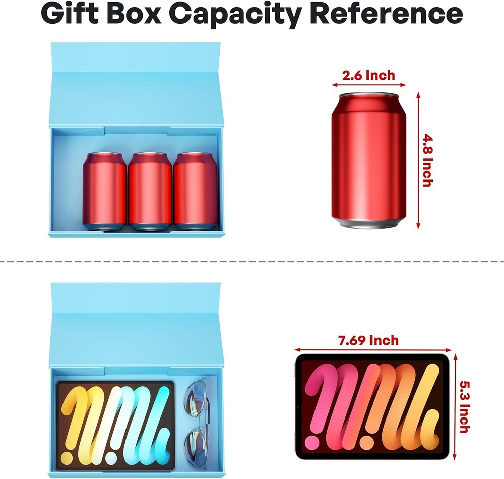 Blue Gift Box Magnetic Closure Collapsible