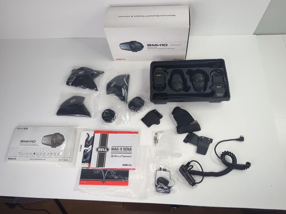 Sena SMH10D-10 Motorcycle Bluetooth Headset / Intercom (Dual), Black Untested