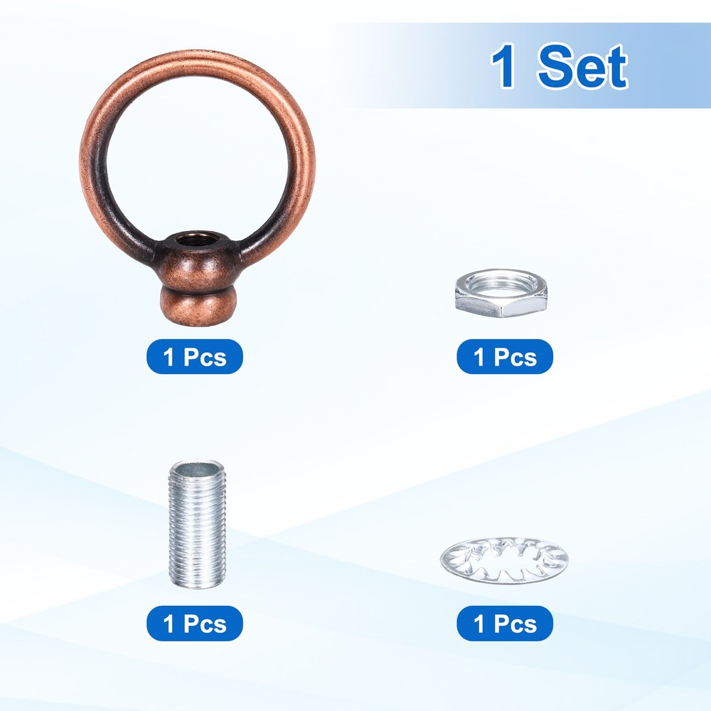 8kg M10 2x2.3" Thread Lifting Eye Nut Holder Hook Ring Red Copper