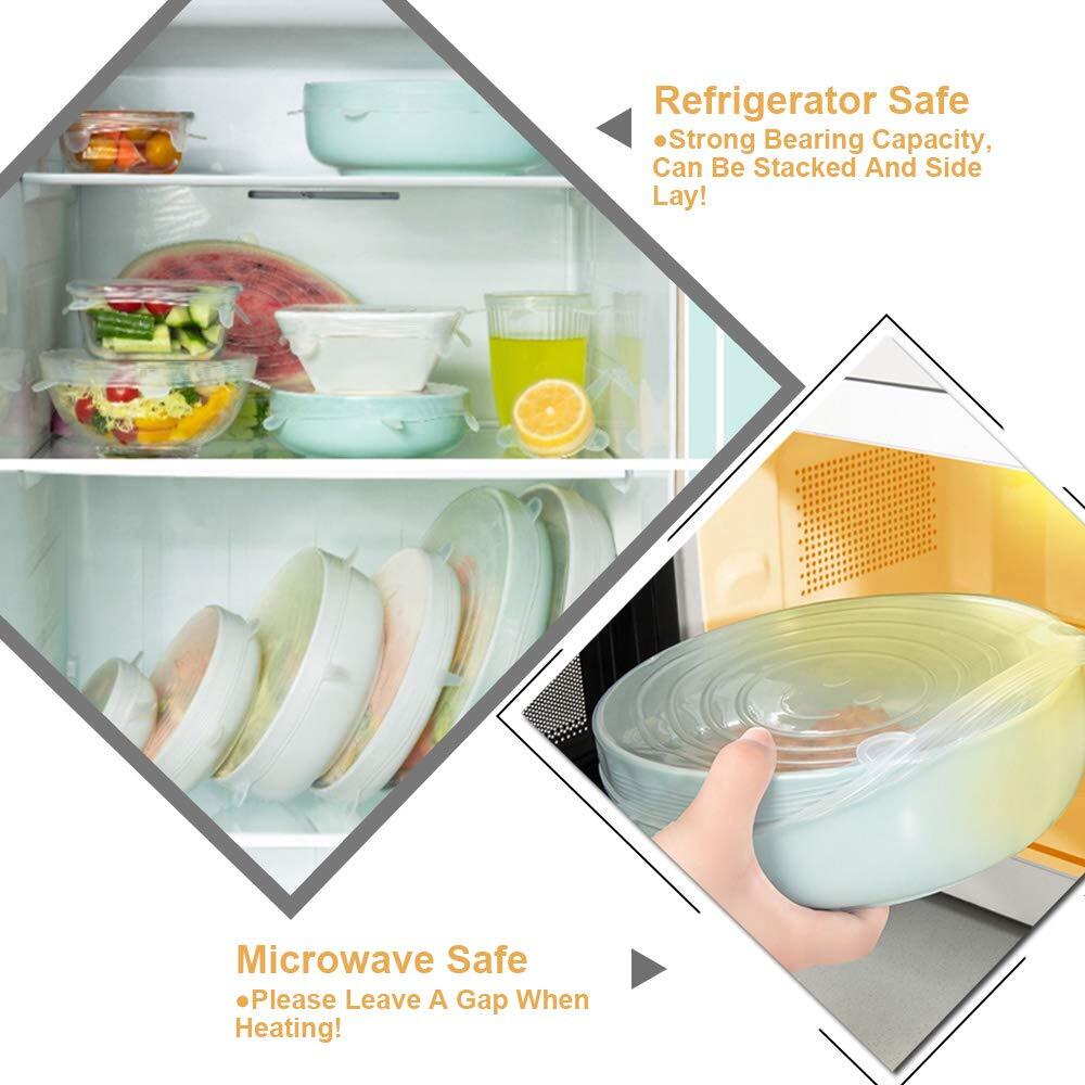 4 Pack Same Size Silicone Stretch Lids, Thicker Reusable Sturdy Silicone