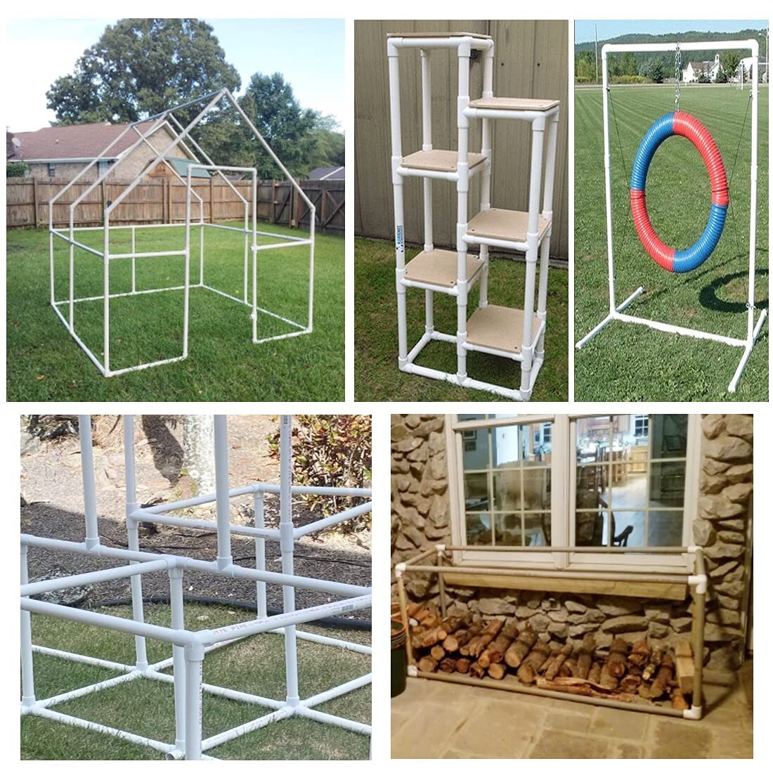 1-1/4" Furniture Grade 4-Way Side Outlet Tee PVC Fitting - 24 Pack