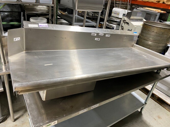 Dishwasher Table/ BK Resources BKCDT-72-R Right Side/ 72"