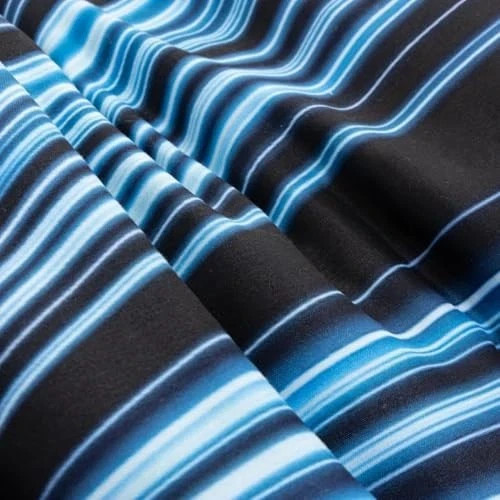 3D Abstract Geometric Comforter Set Line Printed Microfiber Bedding Twin Blue