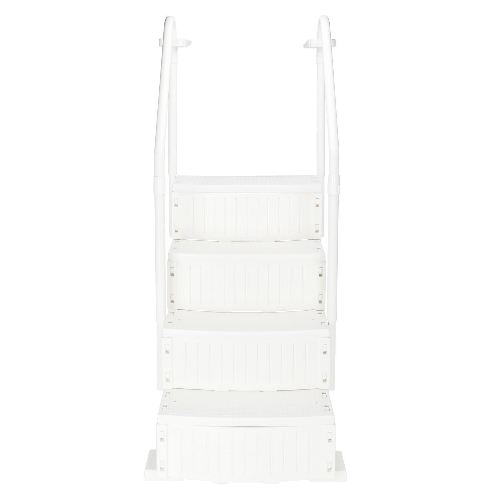 4 Step Swimming Pool Ladder Above Ground Stair Entry System with Handrails White