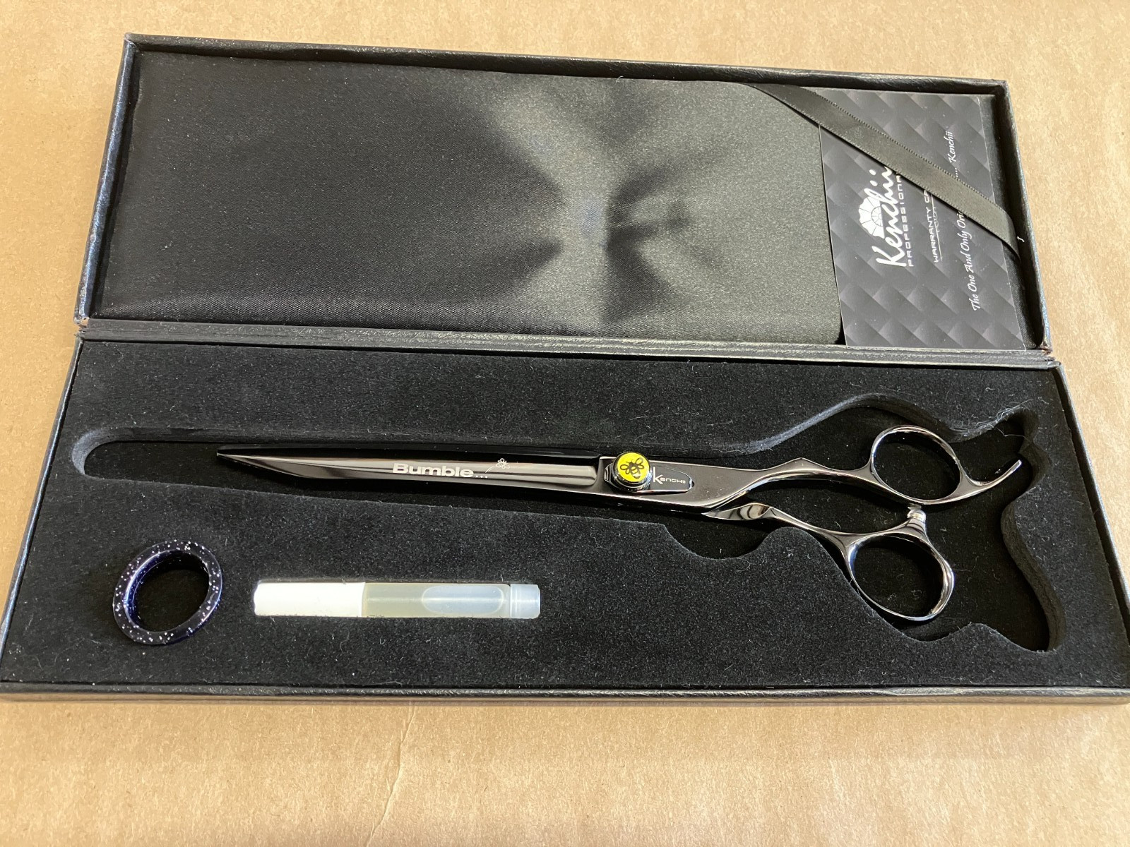 Kenchii Bumble Bee Grooming Shears 8" Straight Scissors