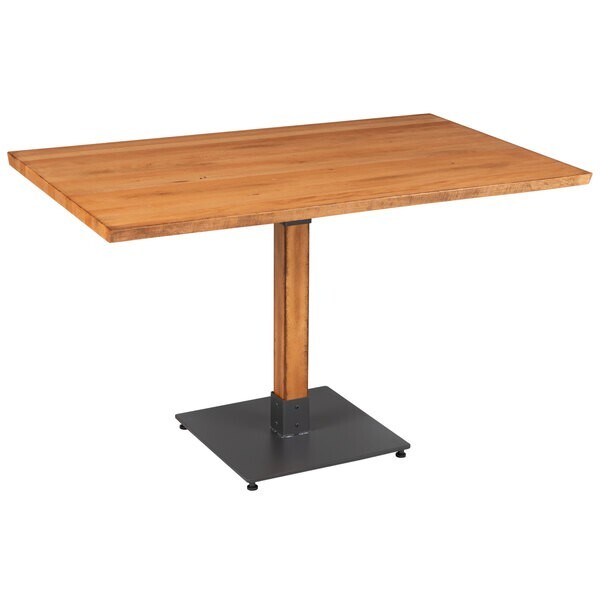 30" x 48" Rectangular Solid Wood Live Edge Restaurant Table Top in Natural Wood