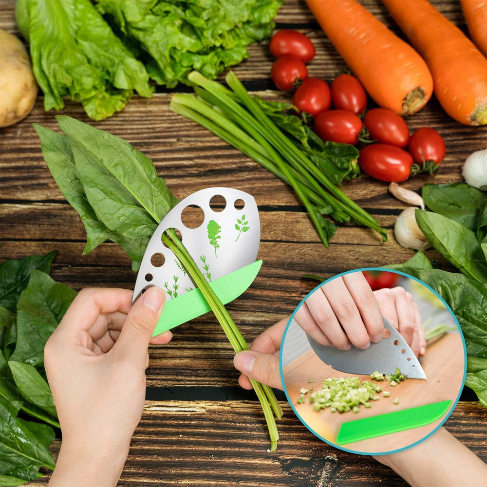 5 Blade Herb Scissors Set w/ Stripper & Peeler Kitchen Tool Kit