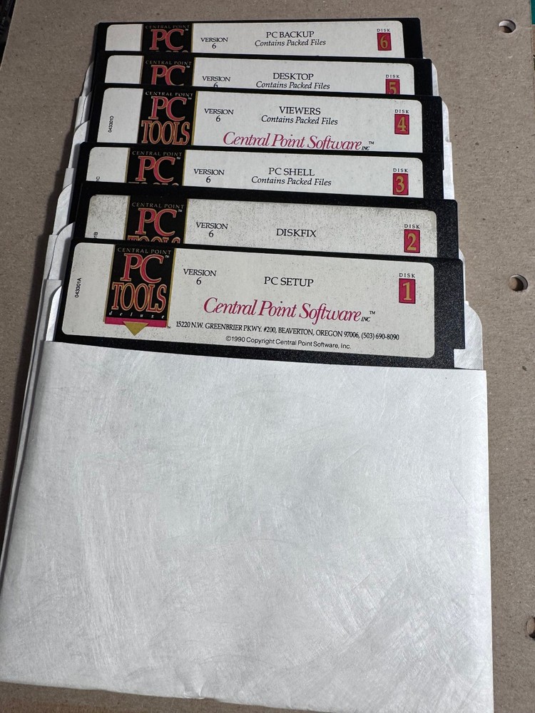 Vintage PC Software PC TOOLS version 6 on 5.25" diskettes - Rare Retro Tech