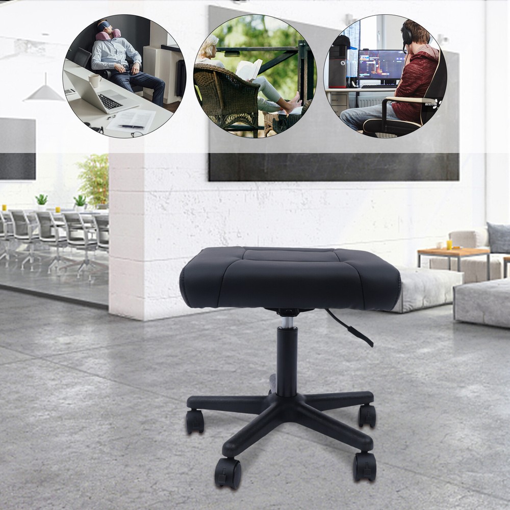 Adjustable Rolling Footrest with Wheels for Office & Home Comfort